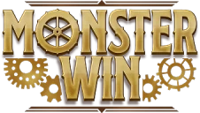 MonsterWin MonsterWin casino logo with gold gears